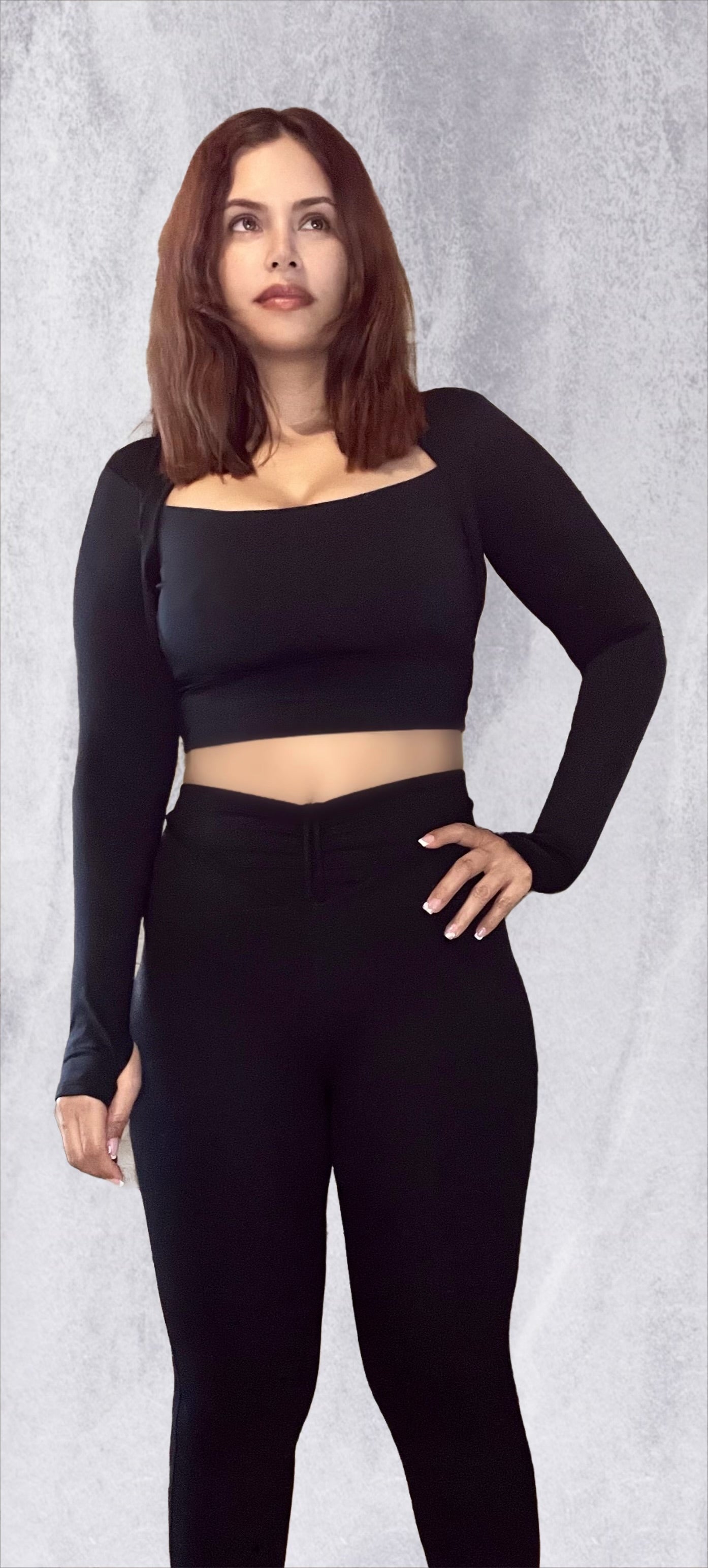 Black Long Sleeve Fitness Set